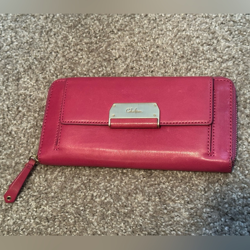 Cole Haan Pink Leather Zip Wallet